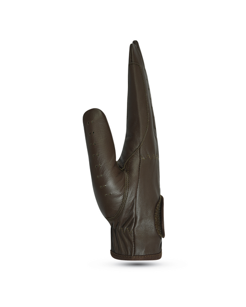 100% Genuine Leather Dark Brown Equestrian Riding Gloves