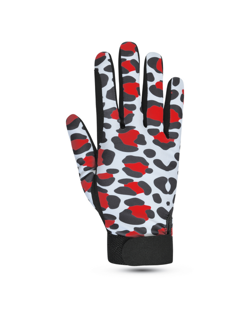 Camo Performance Equestrian Riding Gloves – Red & Black