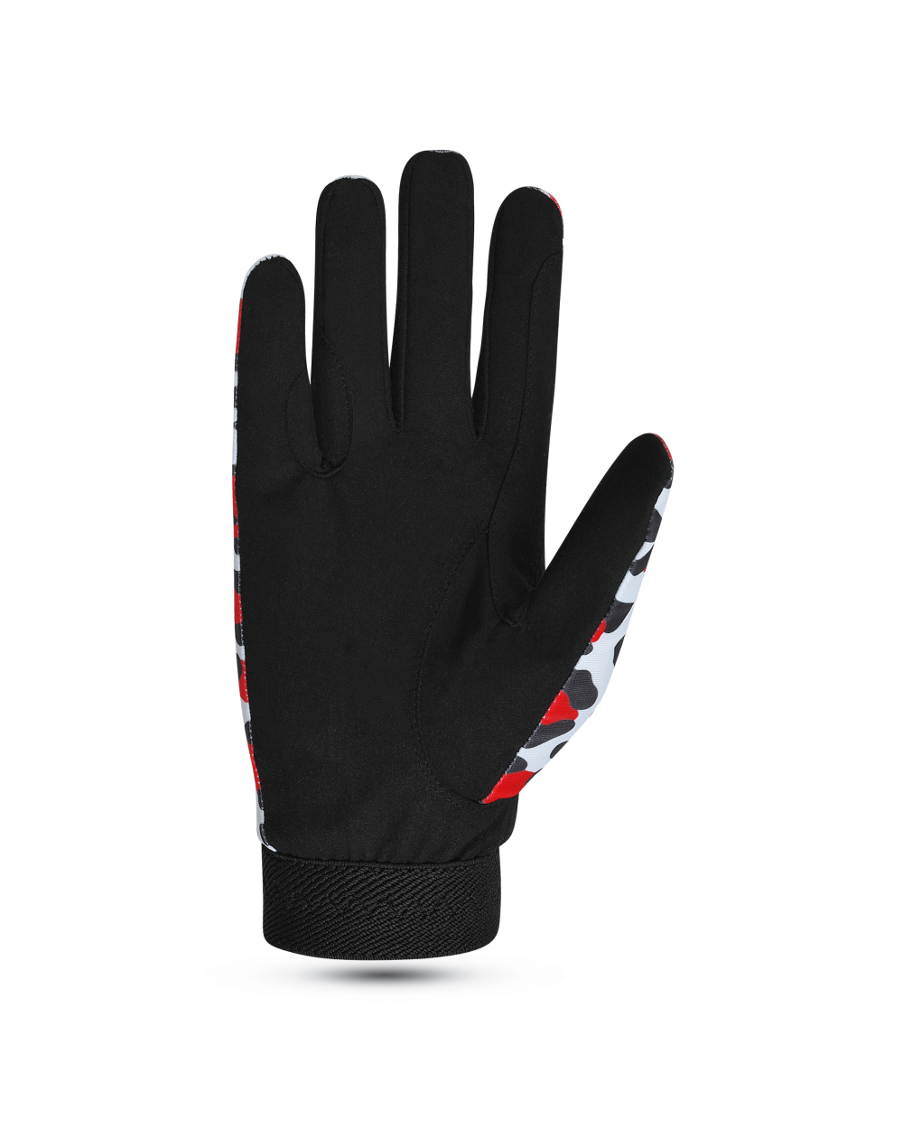 Camo Performance Equestrian Riding Gloves – Red & Black