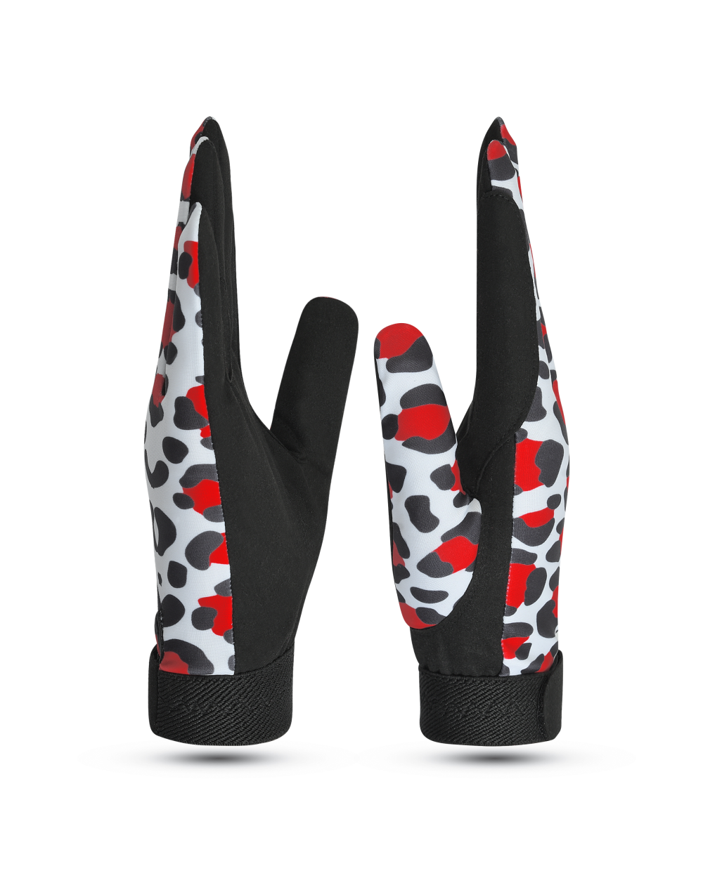 Camo Performance Equestrian Riding Gloves – Red & Black
