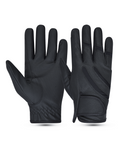 Premium Black Synthetic Equestrian Riding Gloves