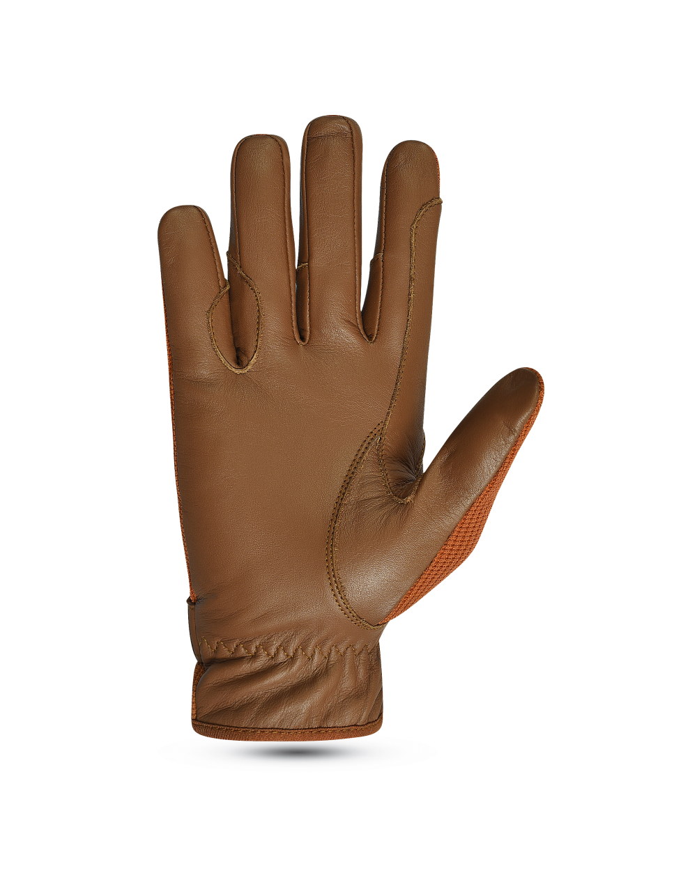 Premium Leather & Mesh Equestrian Riding Gloves – Saddle Brown