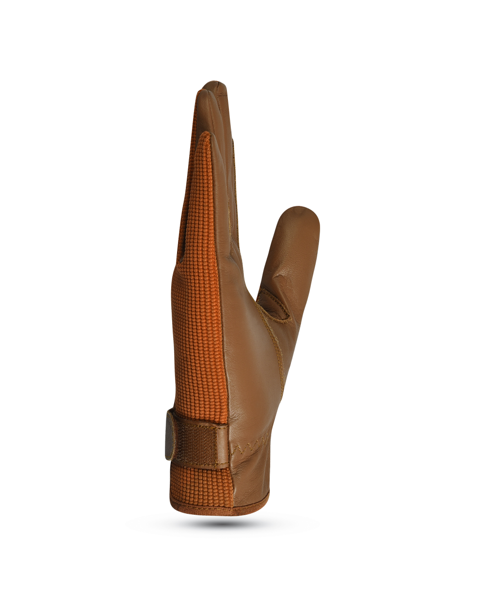 Premium Leather & Mesh Equestrian Riding Gloves – Saddle Brown